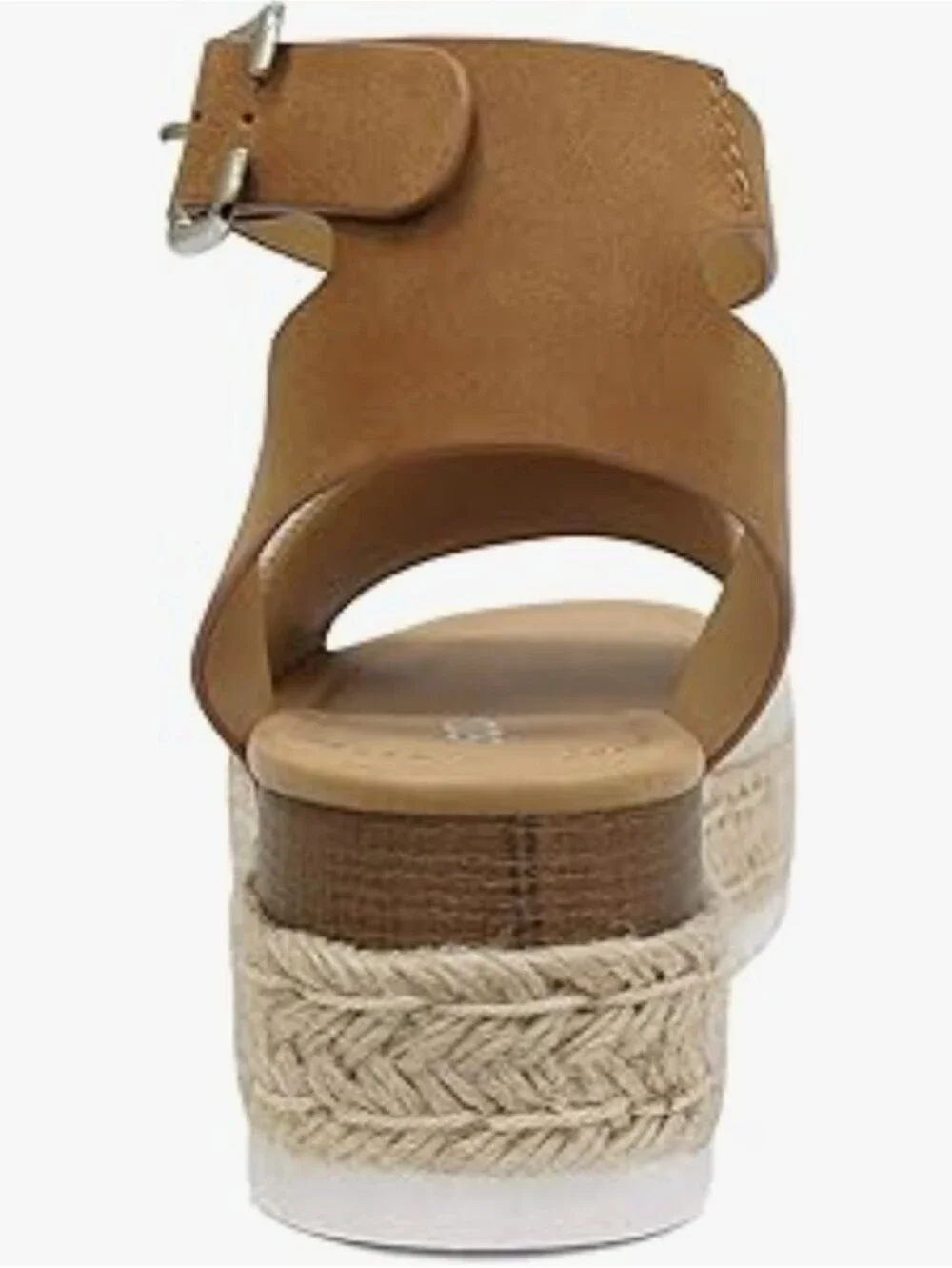 Soda Topic Open Toe Buckle Ankle Strap Espadrilles Flatform Wedge Casual Sandal